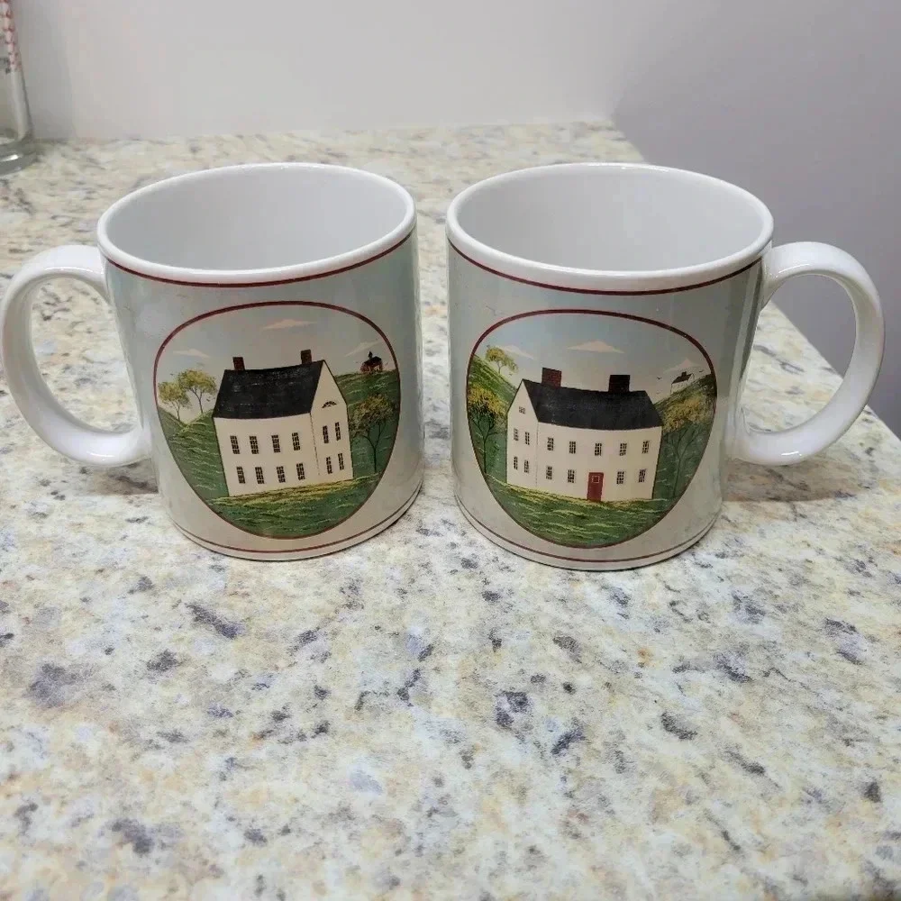 2 Sakura Brandon House Country Life Decorative Coffee Mugs-Warren Kimble